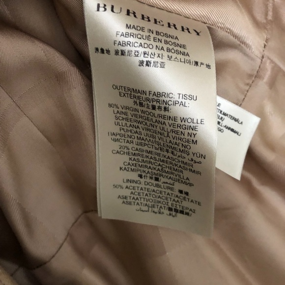 Burberry London Wool Cashmere Belted Short Trench Coat Jacket - Picture 10 of 16